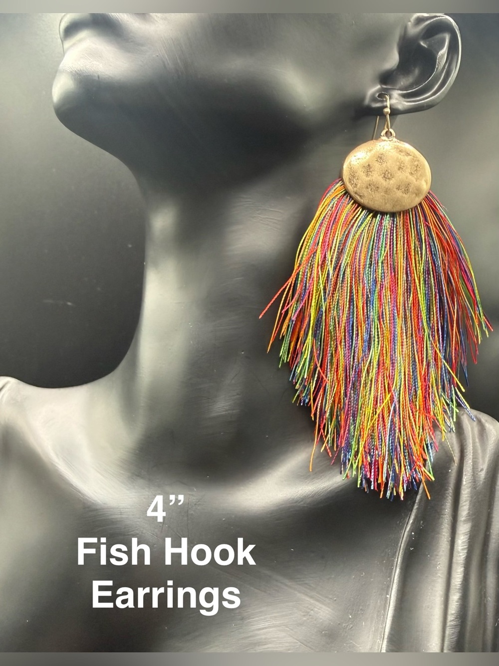 Bohemian Multicolor Tassel Fish Hook Earrings